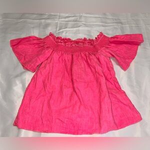 EUC women’s Lilly Pulitzer pink off the shoulder top blouse shirt. Size M